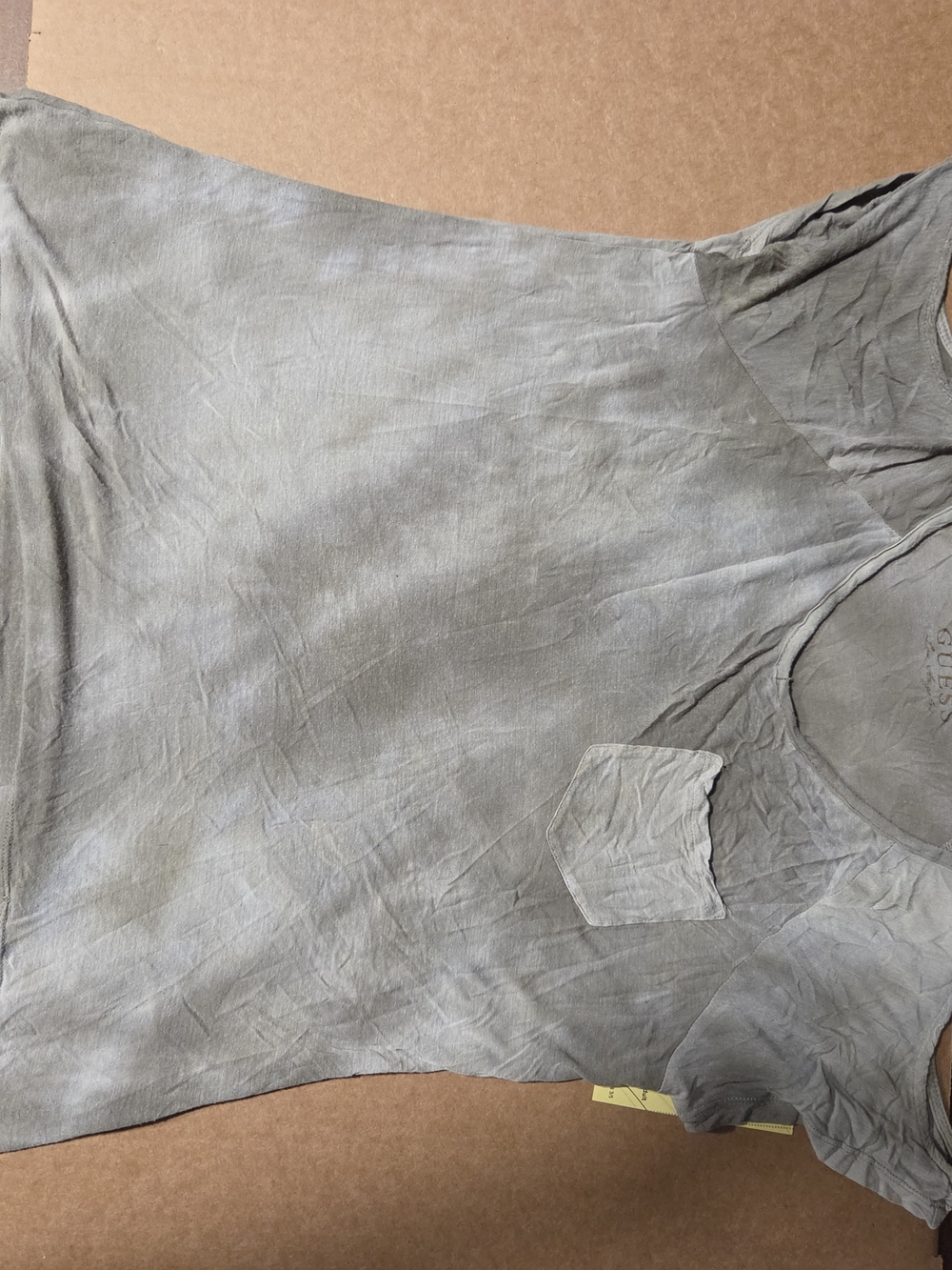Guess Women's Short Sleeve Tee in Olive Green with Pocket